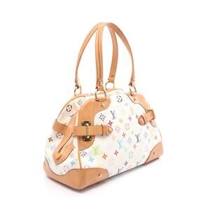 Louis Vuitton Handbag Claudia Multicolor White Monogram Canvas Leather